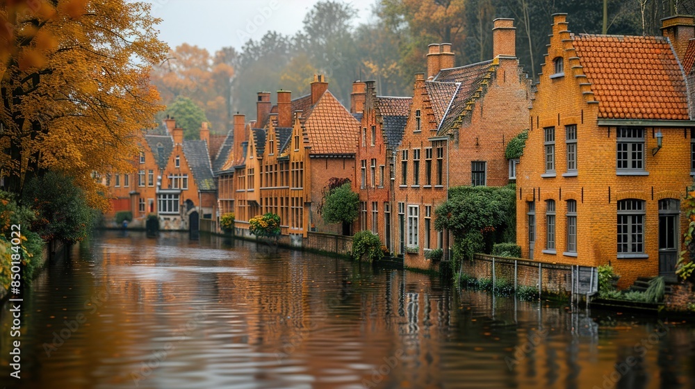 Naklejka premium city canal in the country