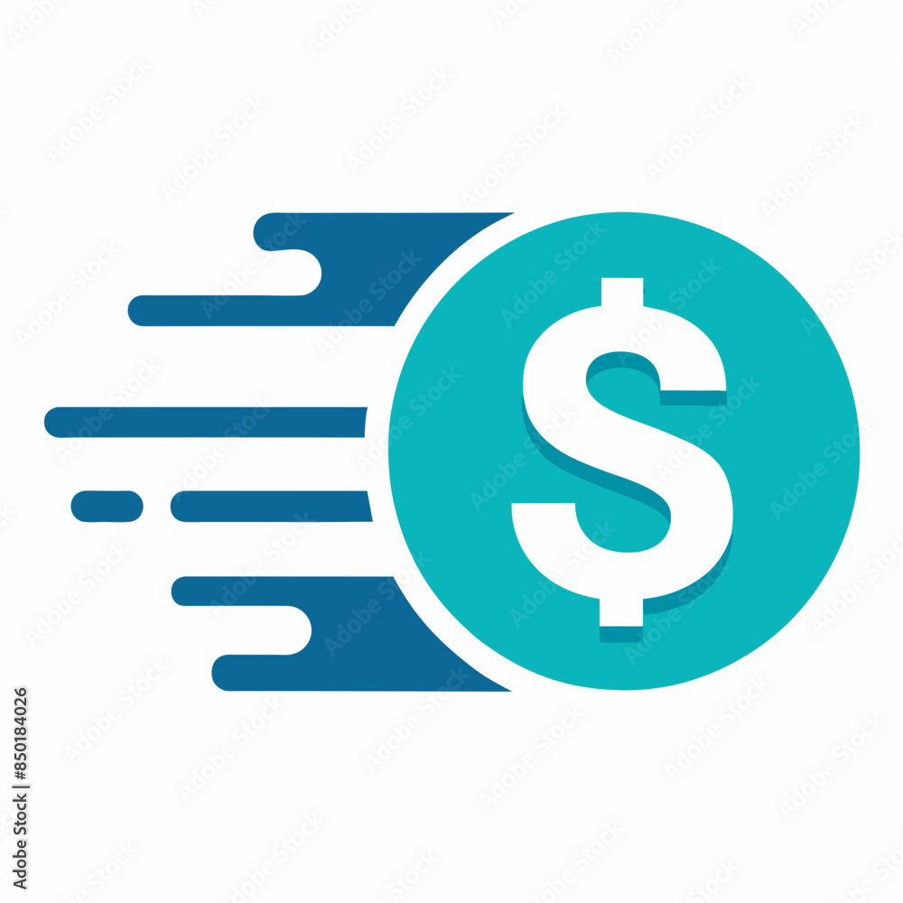 Fast coin dollar icon vector art illustration Fast coin dollar icon vector art illustration