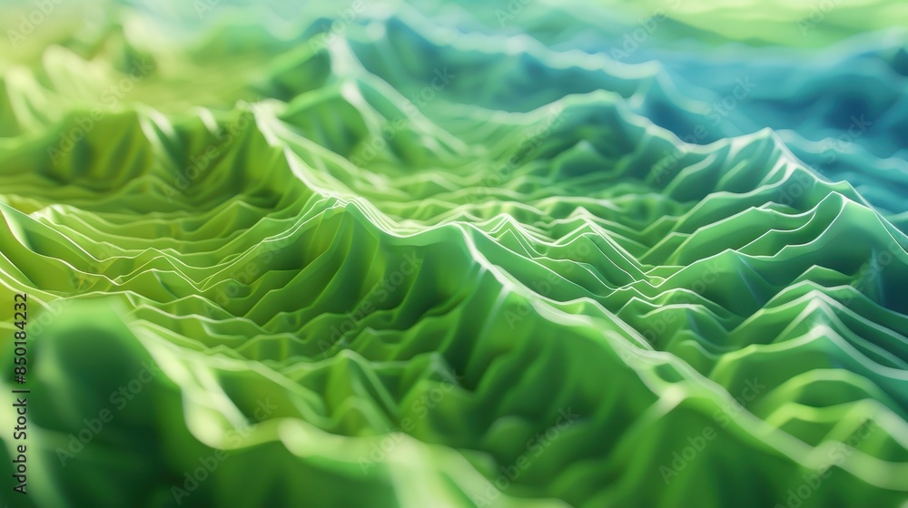 A green mountain range with a lot of triangles. The mountains are very green and the triangles are very sharp A green mountain range with a lot of triangles. The mountains are very green and the triangles are very sharp