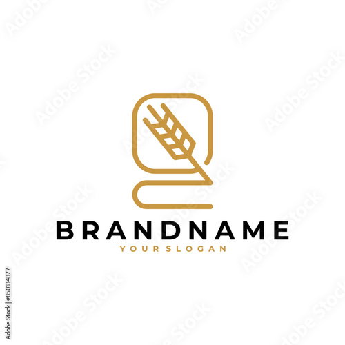 LETTER G INITIAL WHEAT FARM LOGO ICON ILLUSTRATION