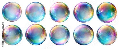 Set of soap bubbles