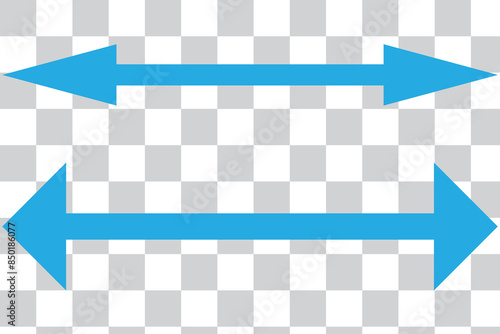 Long arrow linear vector icon. Black outline horizontal double arrow. Vector 10 Eps.