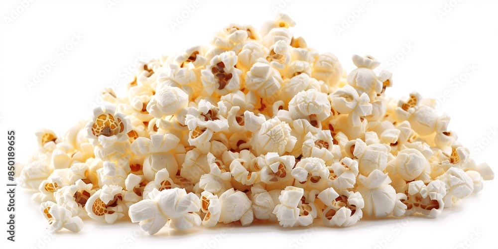 Heap of delicious new popcorn on a white background. Heap of delicious new popcorn on a white background.