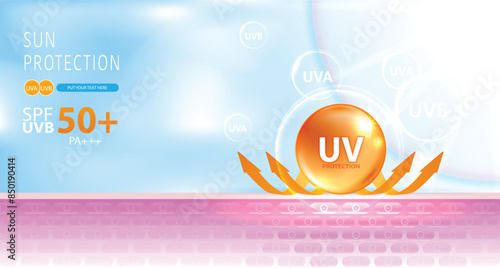 Protected shield from the sun's rays. degrees of protection against UV rays. UV protection your skin ultraviolet sunblock lotion. UV reflection skin after. cosmetic products design. vector design.