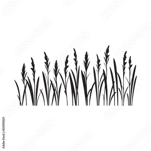 Grass simple minimal vector black color silhouette