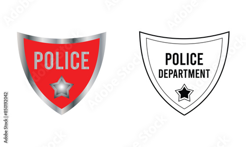 Police badge icon. Police shield icon.