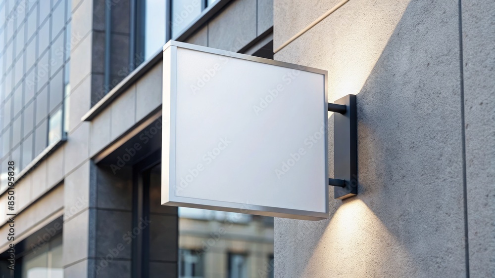 Blank white signboard mounted on wall, awaiting logo or branding, ideal for stores, shops, hotels, or offices, with a clean and modern aesthetic. Blank white signboard mounted on wall, awaiting logo or branding, ideal for stores, shops, hotels, or offices, with a clean and modern aesthetic.