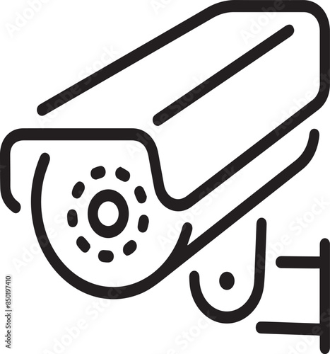 CCTV camera editable stroke outline icon isolated on white background flat vector illustration. 64 x 64. Pixel perfect.