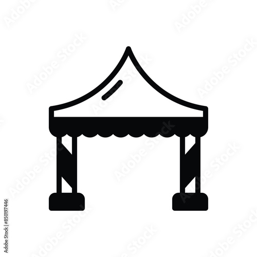 Black solid icon for tent 