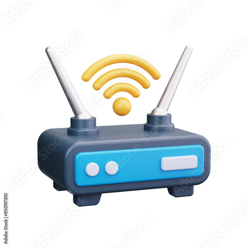 router 3d render icon