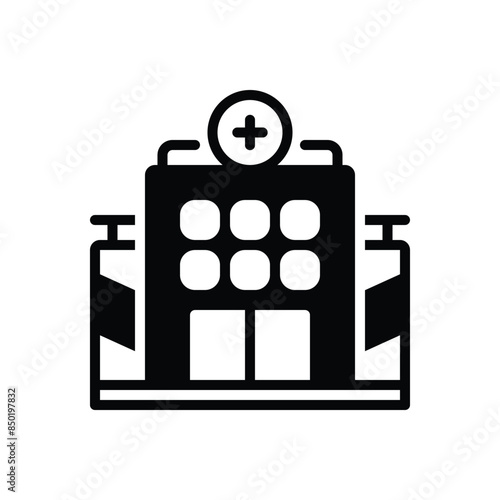 Black solid icon for clinic