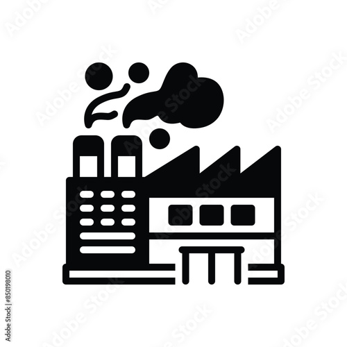 Black solid icon for factory 