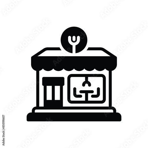 Black solid icon for restaurant 
