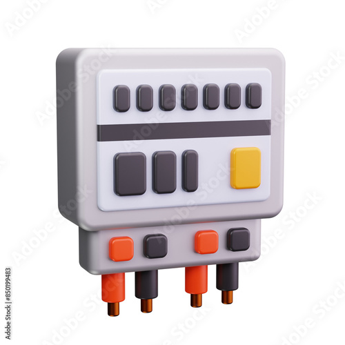 electric meter 3d render icon