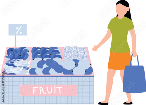 The girl is buying fruit from the market.