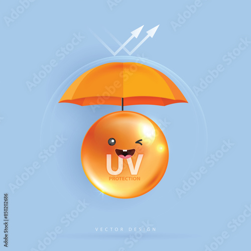 Protected shield from the sun's rays. degrees of protection against UV rays. UV protection your skin ultraviolet sunblock lotion. UV reflection skin after. cosmetic products design. vector design.