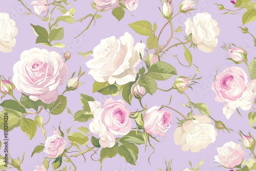 Vibrant Blooms: Seamless Pattern with Graphic Sunflowers and Swirling Vines