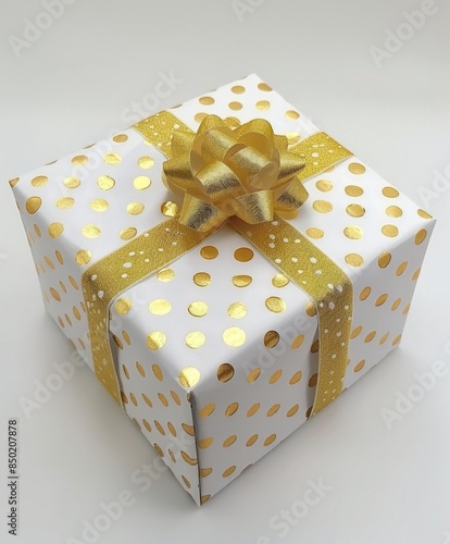 Gift box isolated on background. Surprise for birthday, present for new year, gift anniversary and valentine's day. a Christmas gift box