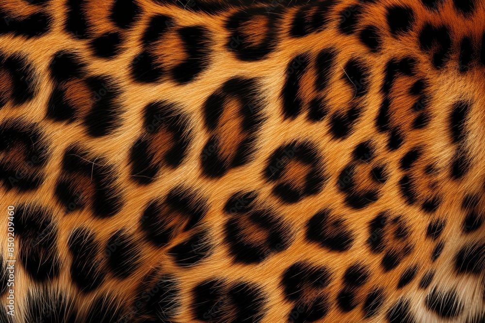 A macro shot of leopard fur, showcasing the intricate pattern of spots and the texture of the fur. A macro shot of leopard fur, showcasing the intricate pattern of spots and the texture of the fur.
