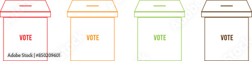 voting ballot box icon, Election Vote concept, Simple line design eps 10n for web site, logo, app, UI, Vector illustration