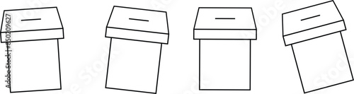 Voting ballot box icon vector. Election vote box, vote sign icon set.	