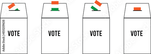  voting ballot box icon, Election Vote concept, Simple line design eps 10n for web site, logo, app, UI, Vector illustration