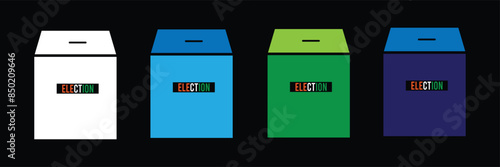 Hand voting ballot box icon, Election Vote concept, Simple line design eps 10n for web site, logo, app, UI, Vector illustration