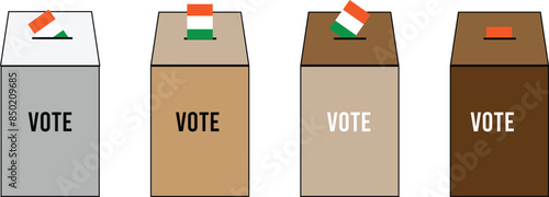 Hand voting ballot box icon, Election Vote concept, Simple line design for web site, logo, app, UI, Vector illustration eps 10
