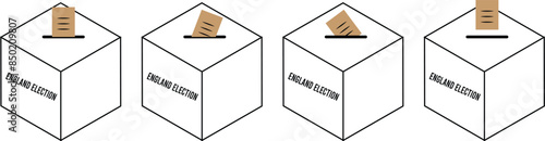 Hand voting ballot box icon, Election Vote concept, Simple line design for web site, logo, app, UI, Vector illustration eps 10