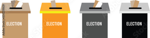 Hand voting ballot box icon, Election Vote concept, Simple line design for web site, logo, app, UI, Vector illustration eps 10