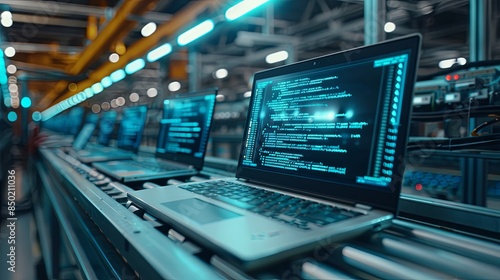 Wallpaper Mural Production of laptop at the modern factory Torontodigital.ca