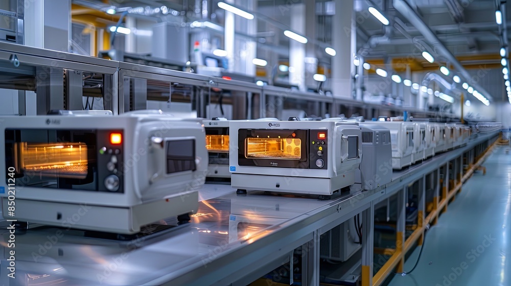 Production of toaster oven at the modern factory Production of toaster oven at the modern factory