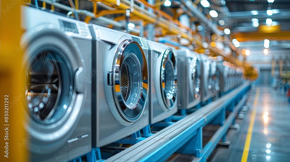 Production of Washing machine at the modern factory Production of Washing machine at the modern factory
