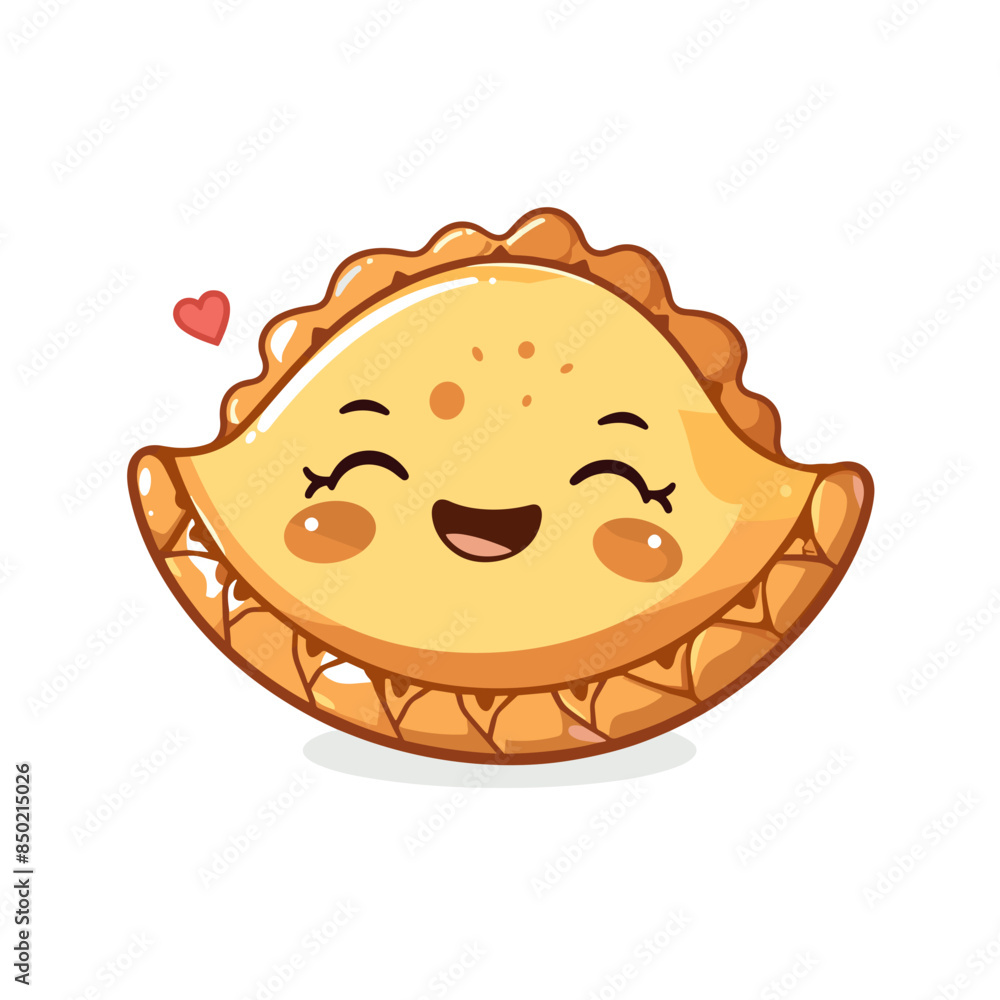 Cute Smiling Pierogi Cartoon Character Vector Illustration Cute Smiling Pierogi Cartoon Character Vector Illustration