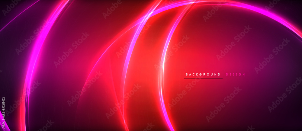 Neon glowing circle rays, light round lines in the dark, planet style neon wave lines. Energetic electric concept design for wallpaper, banner, background Neon glowing circle rays, light round lines in the dark, planet style neon wave lines. Energetic electric concept design for wallpaper, banner, background
