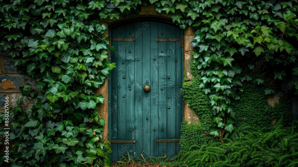 A Charming Green Gate, Inviting Exploration A Charming Green Gate, Inviting Exploration