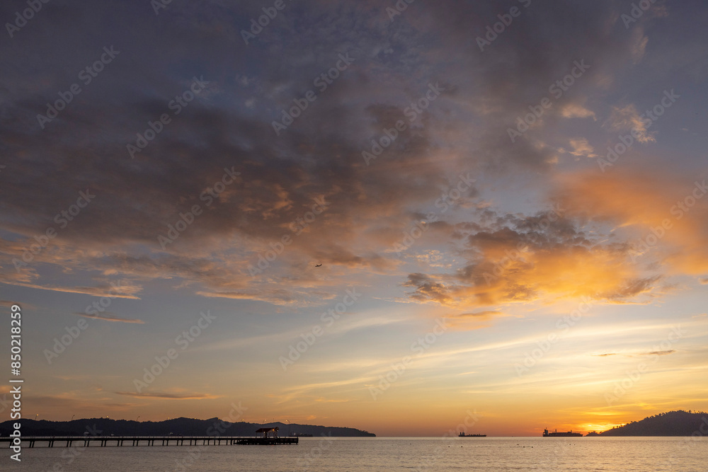 Sunset over the sea