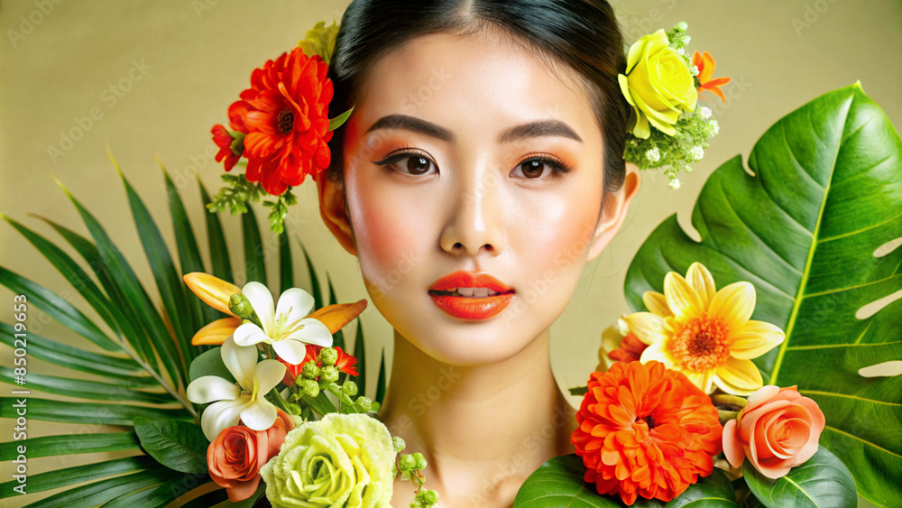 Beauty Face makeup mockup Generative AI Beauty Face makeup mockup Generative AI