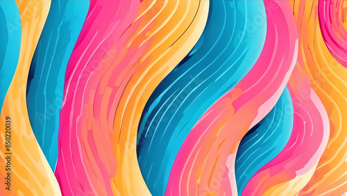 Vibrant and Dynamic Colorful Abstract Art with Flowing Wave Patterns and Radiant Hues. Lively and Colorful Abstract Composition Featuring Fluid Wave Forms and Vibrant Hues. Colorful wave designs
