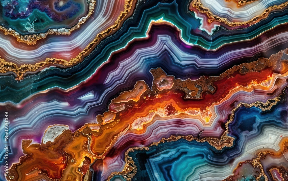 Fototapeta premium Vibrant Agate Stone Pattern