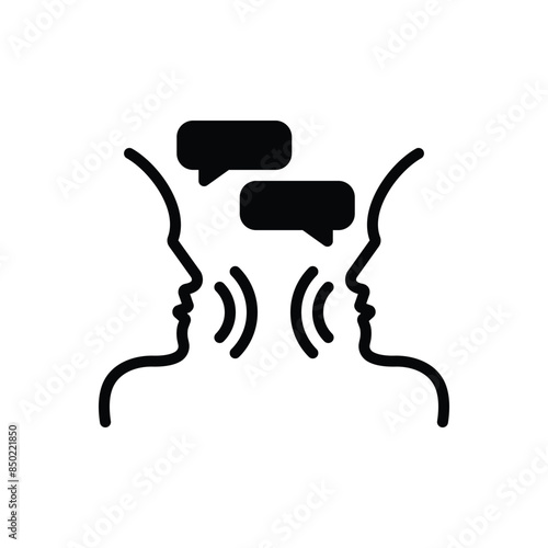 Black solid icon for communicate 