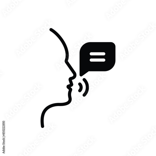 Black solid icon for speak 