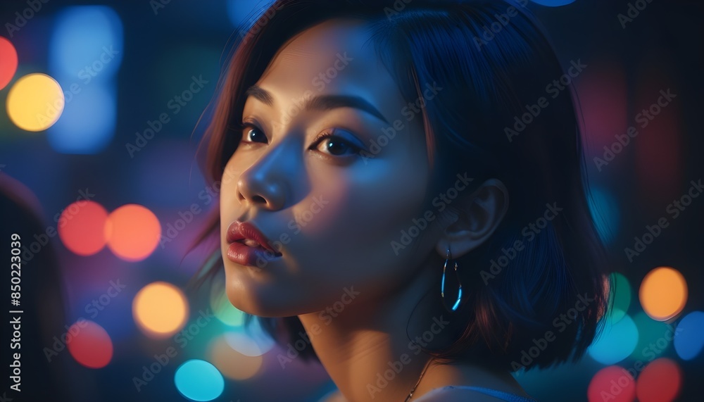 Asian woman with dark skin Asian woman with dark skin