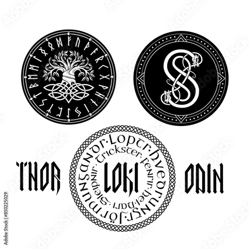 Viking Culture Design Elements and Lettering