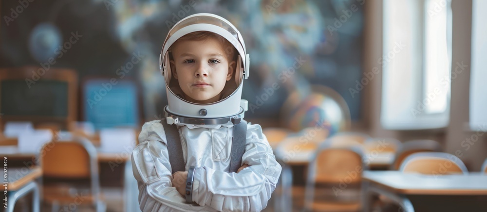 Young Astronaut Dreaming in a Classroom Young Astronaut Dreaming in a Classroom