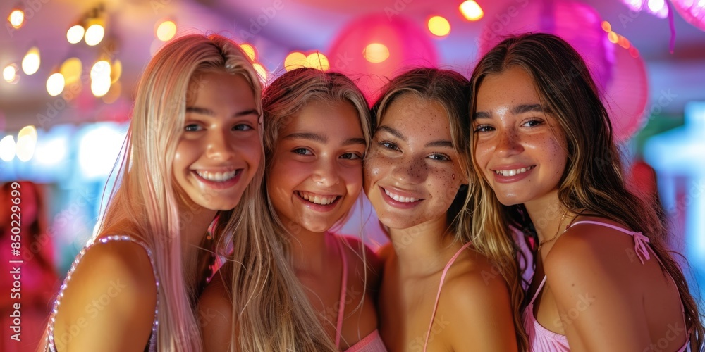 Multicultural group of young friends bonding outdoors and having fun. ai generated Multicultural group of young friends bonding outdoors and having fun. ai generated