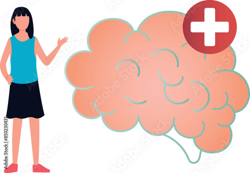 The girl is showing the cerebral part of brain.