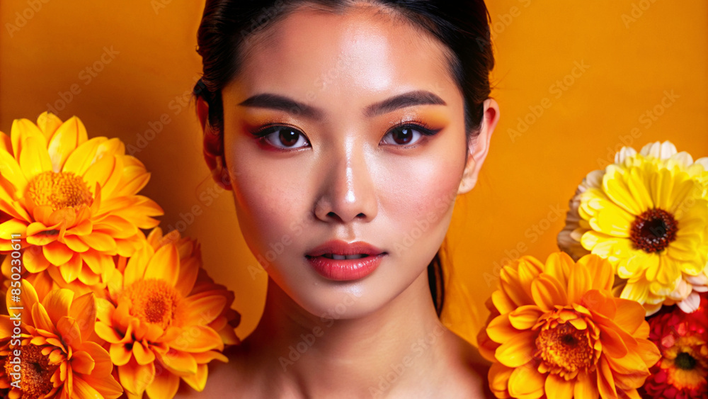 Beauty Face makeup mockup Generative AI Beauty Face makeup mockup Generative AI
