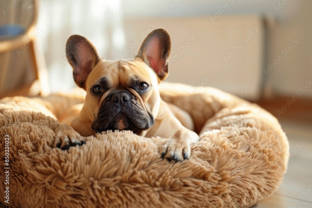 A little dog lying in the doghouse A little dog lying in the doghouse