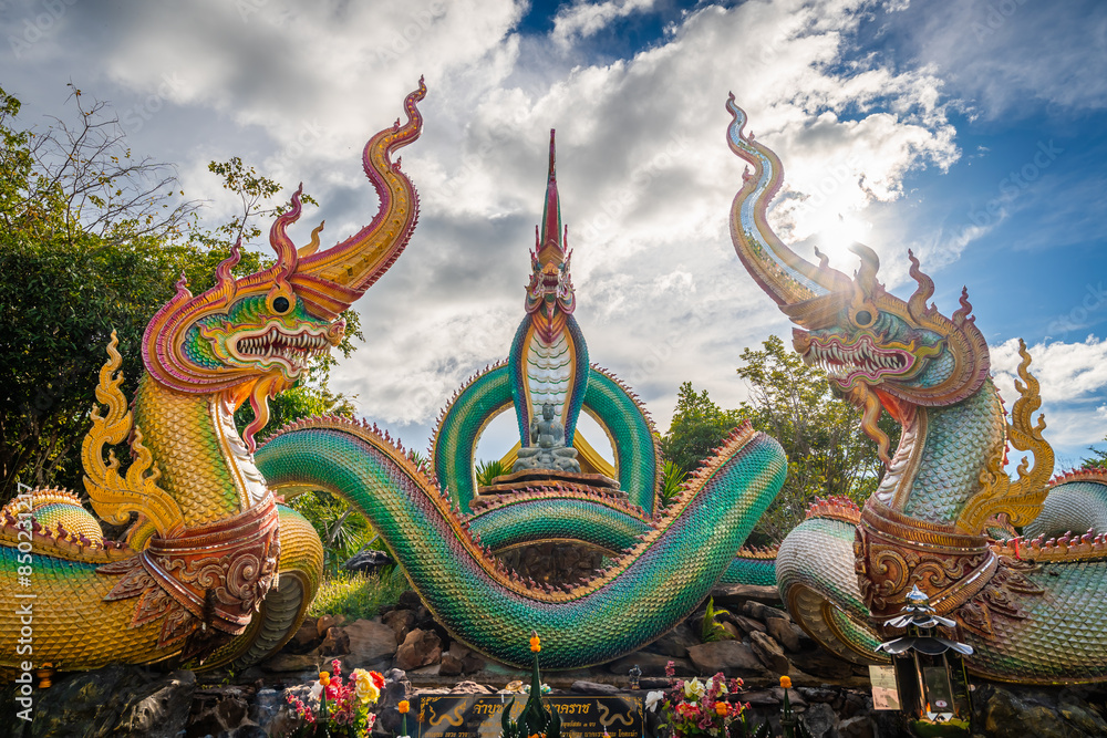 Fototapeta premium Wat Pa Phu Pang is a famous temple in Si Mueang Mai district, Ubon Ratchathani, Thailand